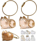 Fillable Cat-Shaped Keepsake Keychains – 2 Pieces, 6 Styles