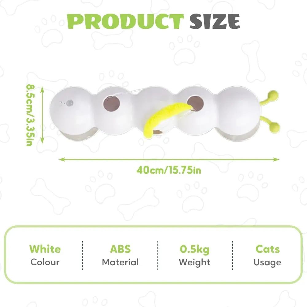 Automatic Wiggling Worm Cat Toy with Feather – 1 or 2 Set