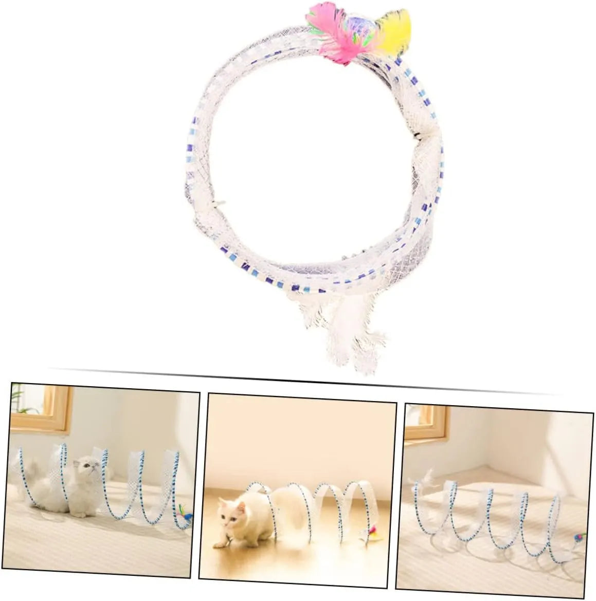 Spiral Cat Track Toy with Ball and Feather – Single or Multi-Pack