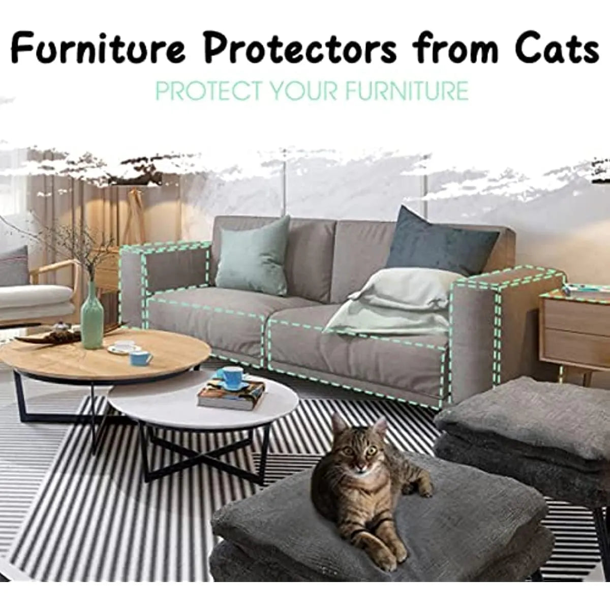 Transparent Cat Scratch Deterrent Furniture Film – 10, 20, or 30 Pieces