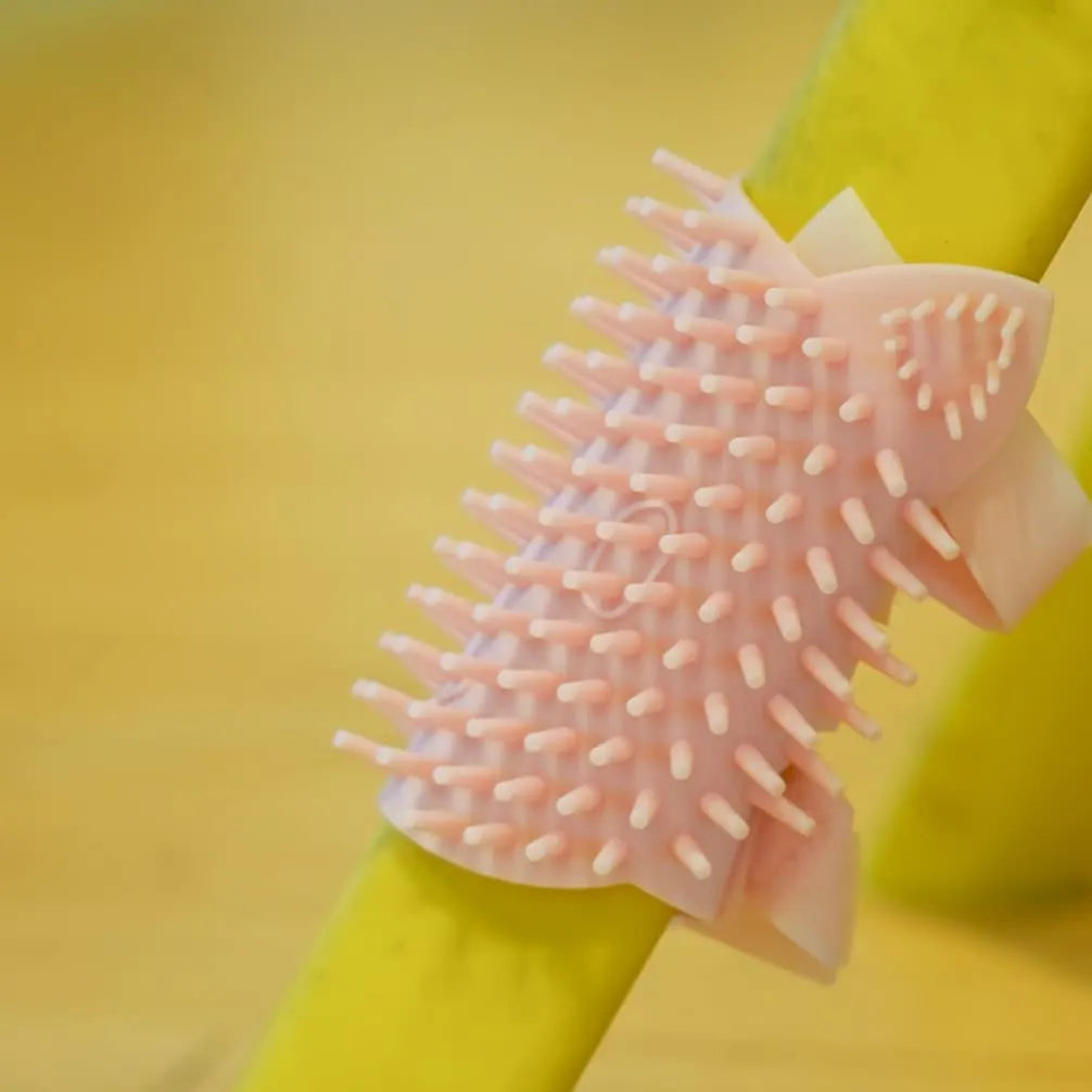 Corner-Mounted Cat Self-Grooming Brush