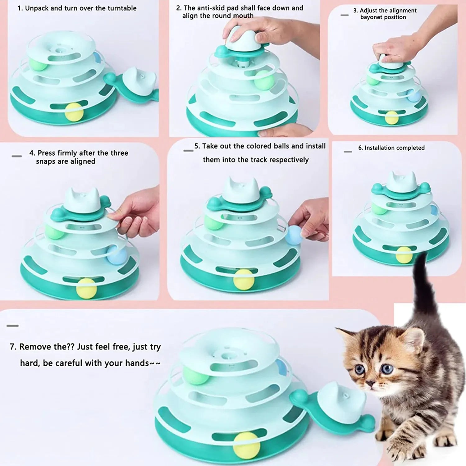 Circular Track Ball Cat Toy – 3 Colors
