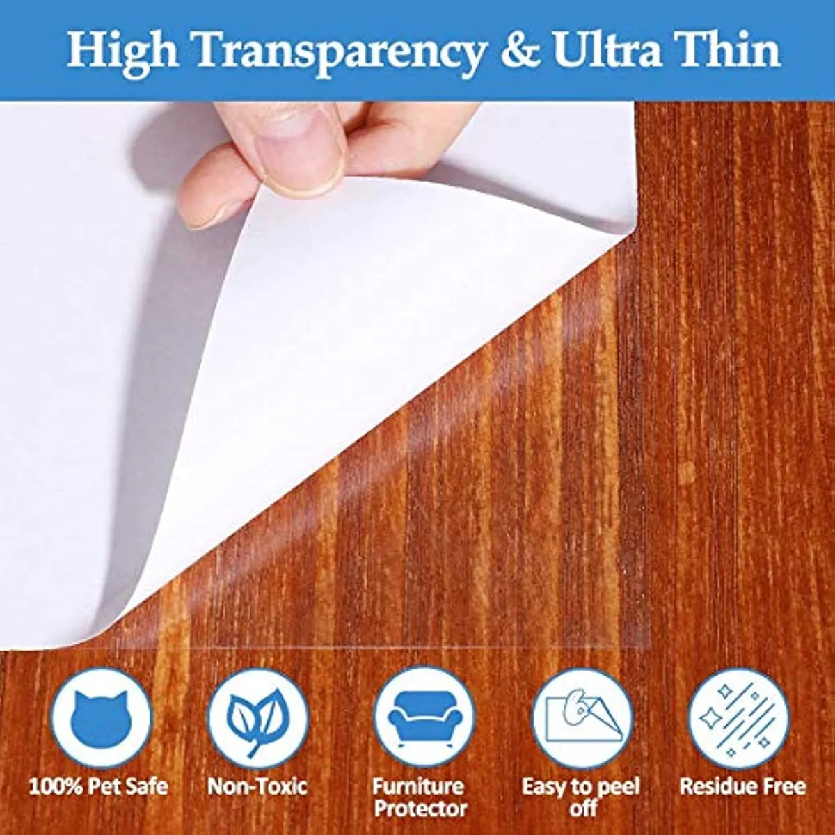 Transparent Cat Scratch Deterrent Furniture Film – 10, 20, or 30 Pieces