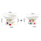 Colorful Polka Dot Raised Ceramic Cat Bowls – 6 Models