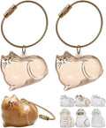 Fillable Cat-Shaped Keepsake Keychains – 2 Pieces, 6 Styles