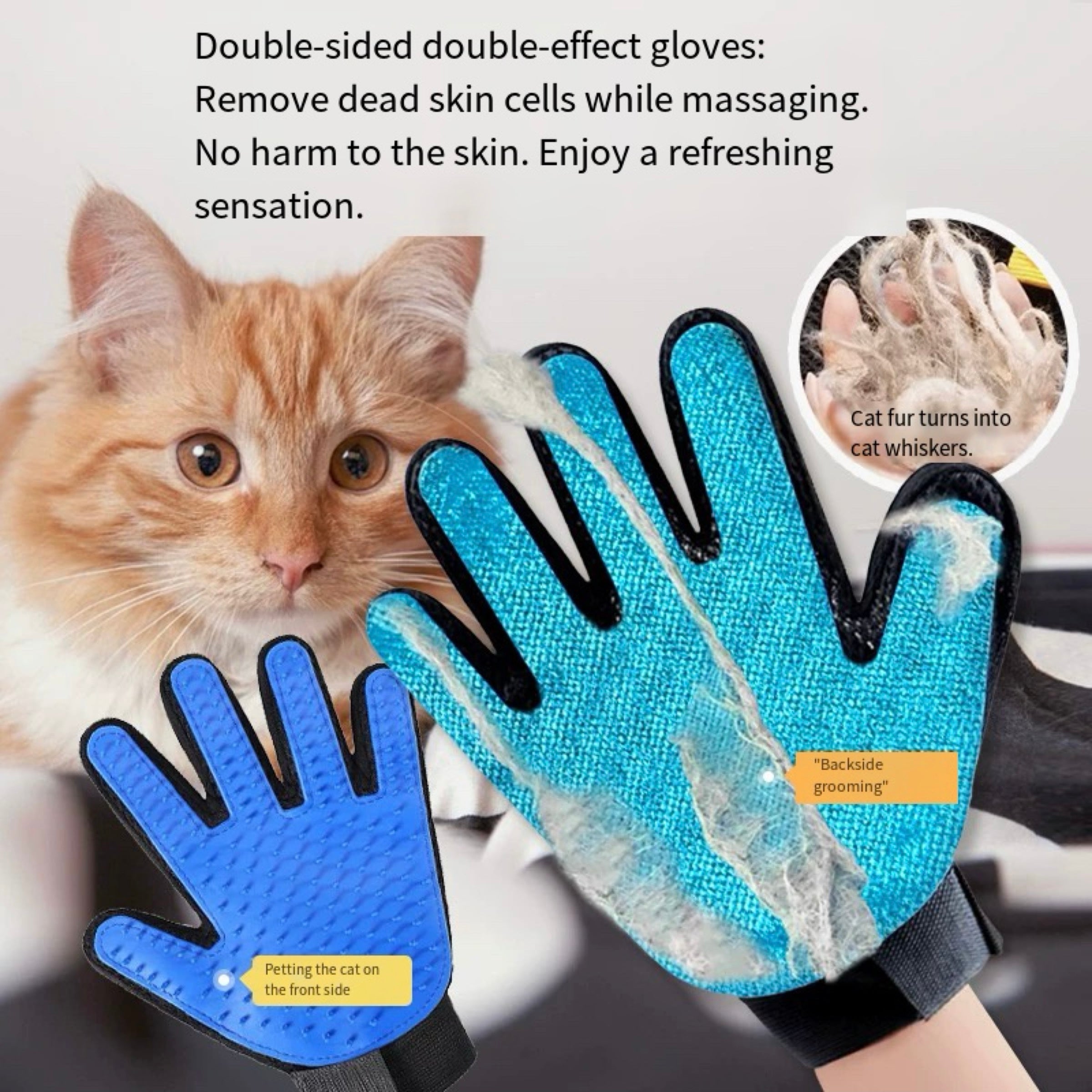 Double-Sided Pet Grooming Gloves – 1 Pair