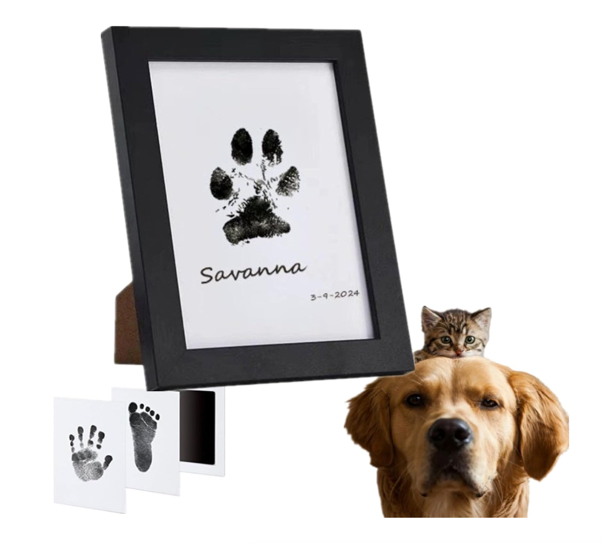 Inkless Pet Paw Print Keepsake Kit – 3 Card Colors