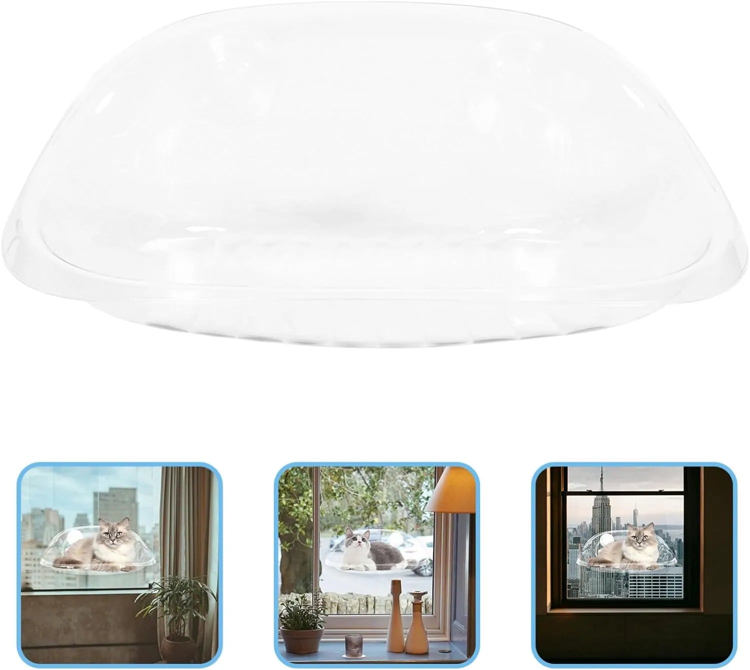 Clear Suction Cup Cat Window Bubble Bed – Single or 2-Pack