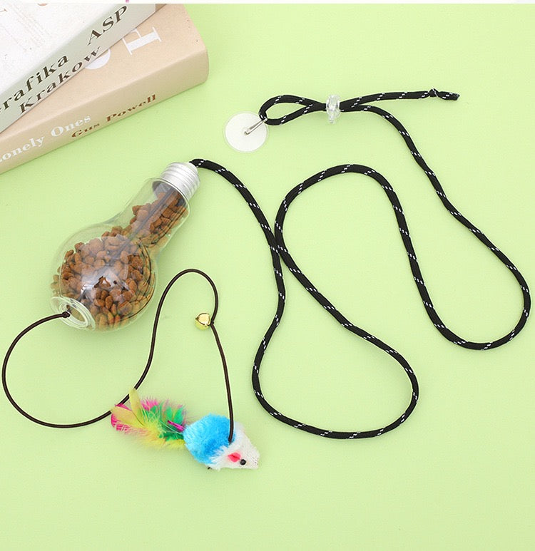 Hanging Plush Chicken Cat Toy with Elastic Cord