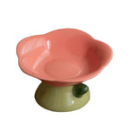 Flower-Shaped Raised Ceramic Cat Bowl – 150 ml