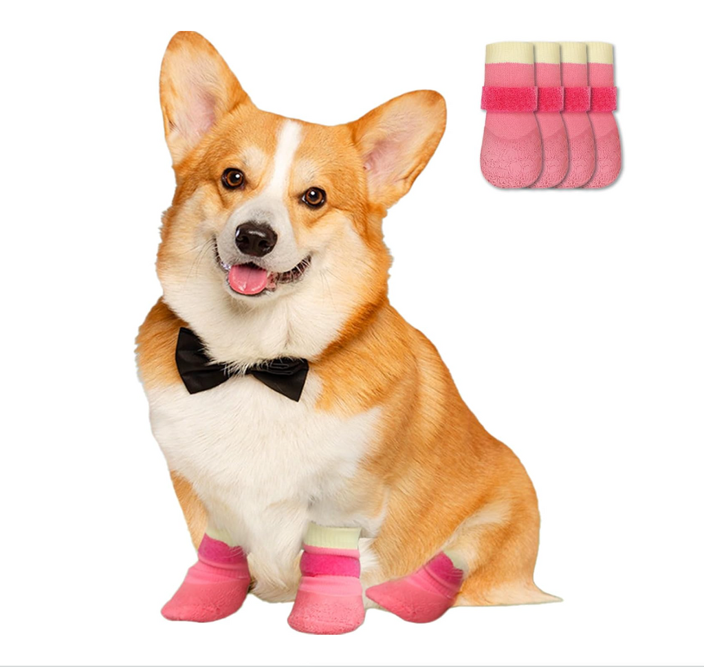 4-Piece Waterproof Anti-Slip Dog Booties & Paw Protectors