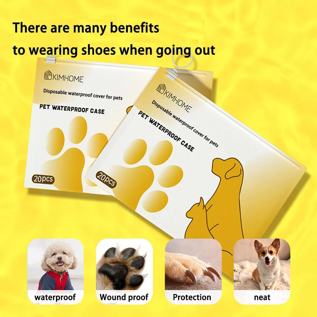 Disposable Pet Paw Covers – 20 Pack, 2 Styles, 3 Sizes