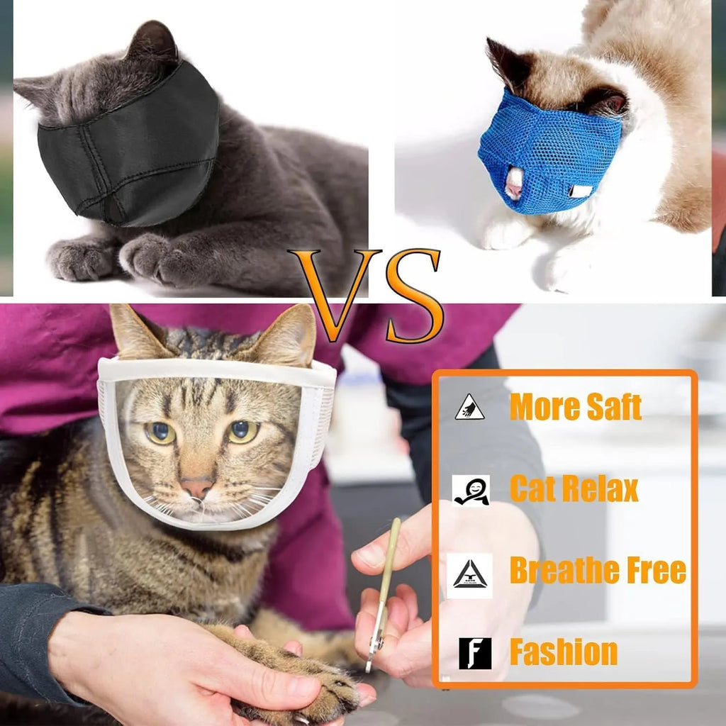 Transparent Cat Grooming Muzzle for Nail Trimming