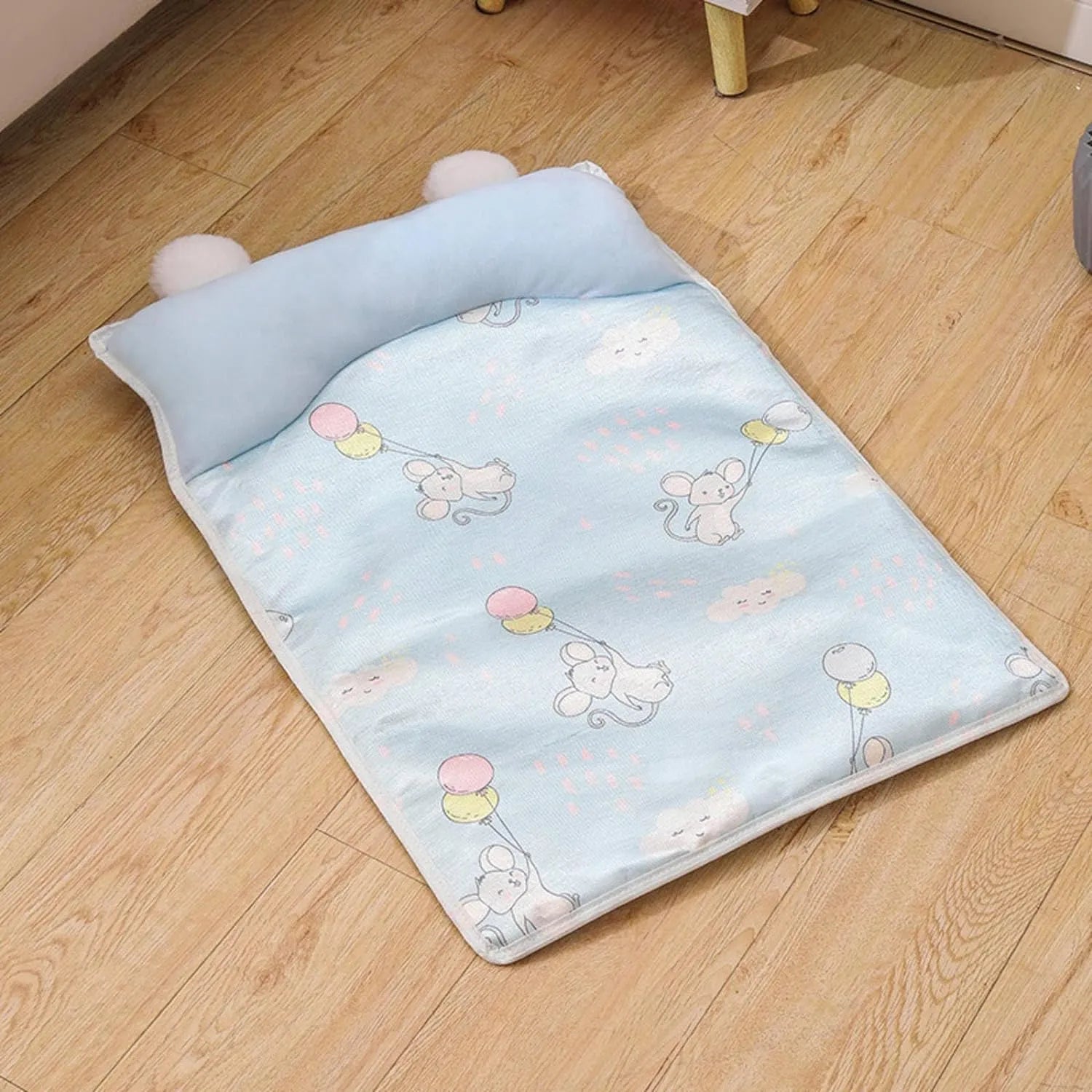 Ice-Silk Pet Cooling Mat with Pillow – 5 Styles