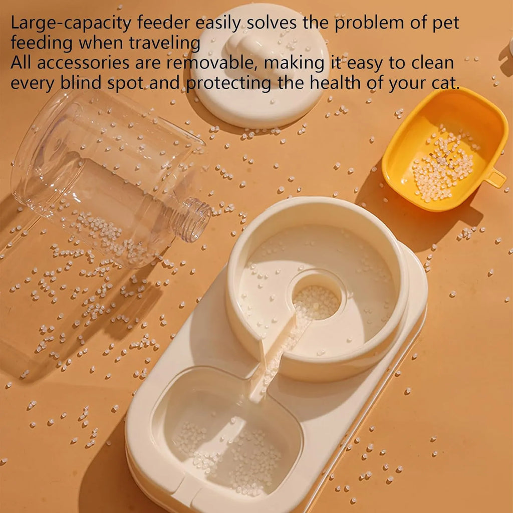 Large-Capacity Cat Food & Water Dispenser Set