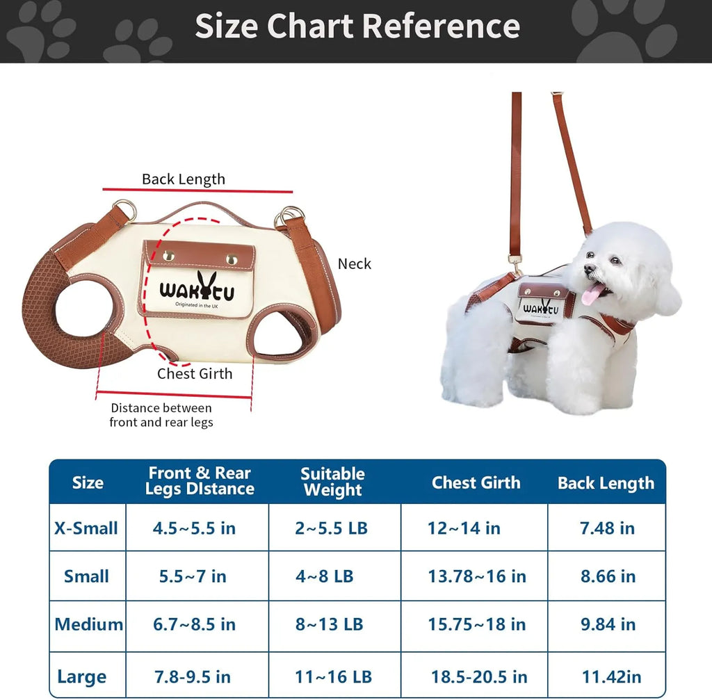 Supportive Small Dog Vest Harness – 2 Colors, 4 Sizes
