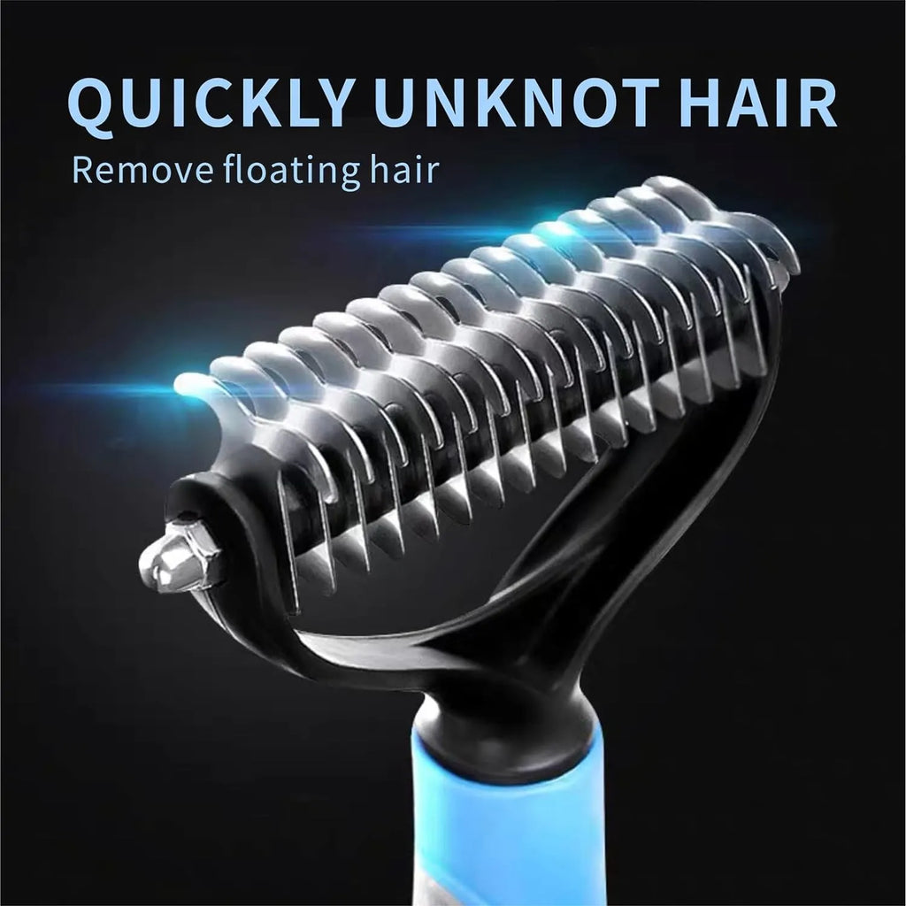 Double-Row Pet Dematting Rake – 2 Colors, 2 Sizes