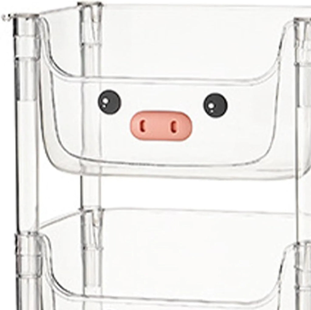 Plastic Storage Rack. Kids Toy Storage Organiser. Multi-layer Storage Rack. Plastic Trolley. Transparent. Movable Baby Bookcase