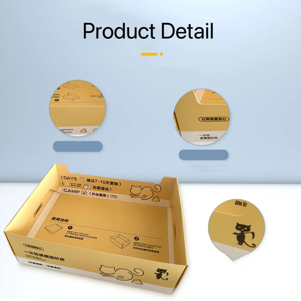 Disposable Cardboard Travel Cat Litter Box