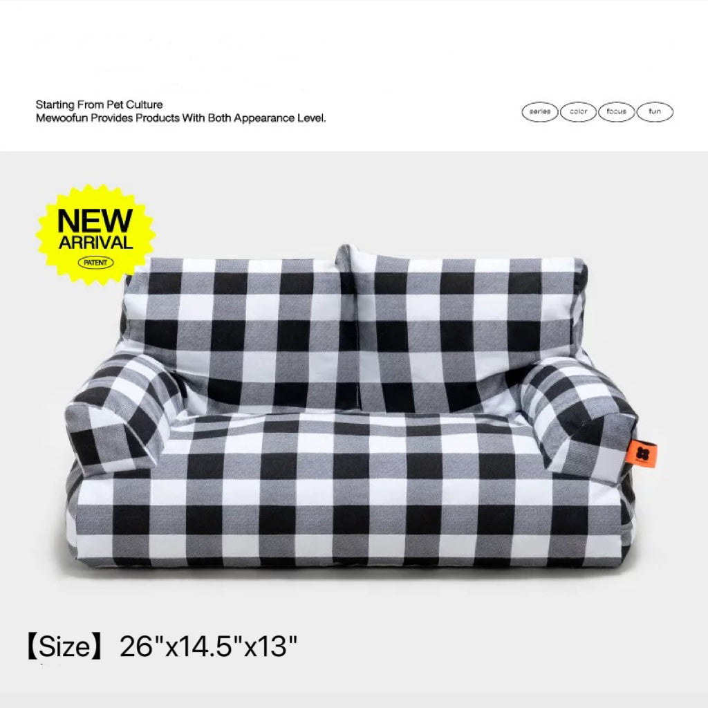 Bolstered Pet Sofa Bed with Accent Pillow – 11 Styles