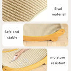 Curved Wooden Sisal Cat Hammock Scratcher