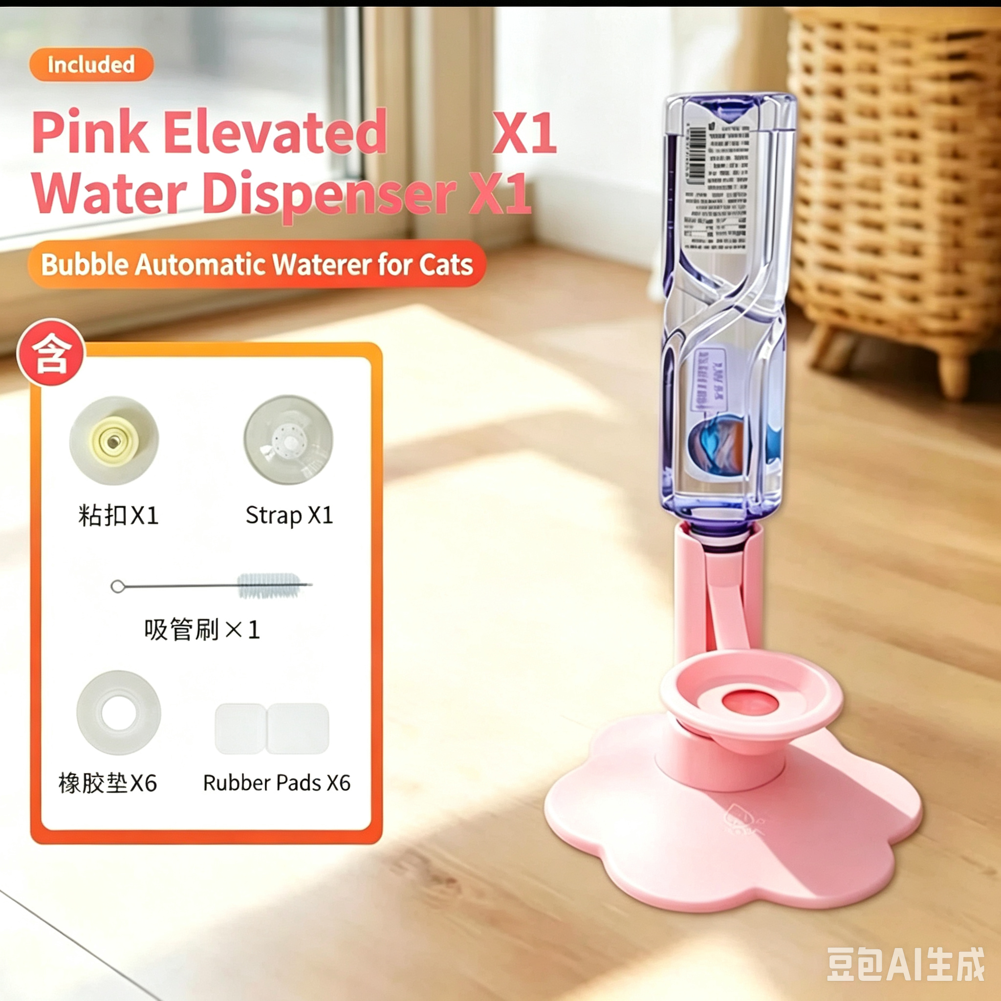 Gravity Pet Water Dispenser Stand – With or Without Bottle