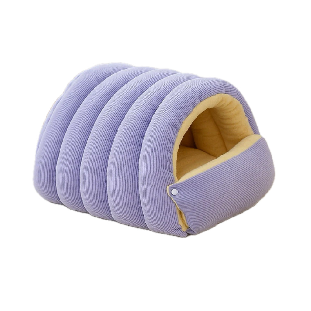 Corduroy Cat Cave Bed with Removable Cover – 3 Sizes