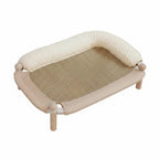 Rectangular Wooden Cat Bed with Cooling or Hemp Mat
