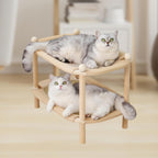 Double-Tier Wooden Cat Hammock Bed