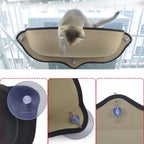 Khaki Car Window Perch Hammock for Pets