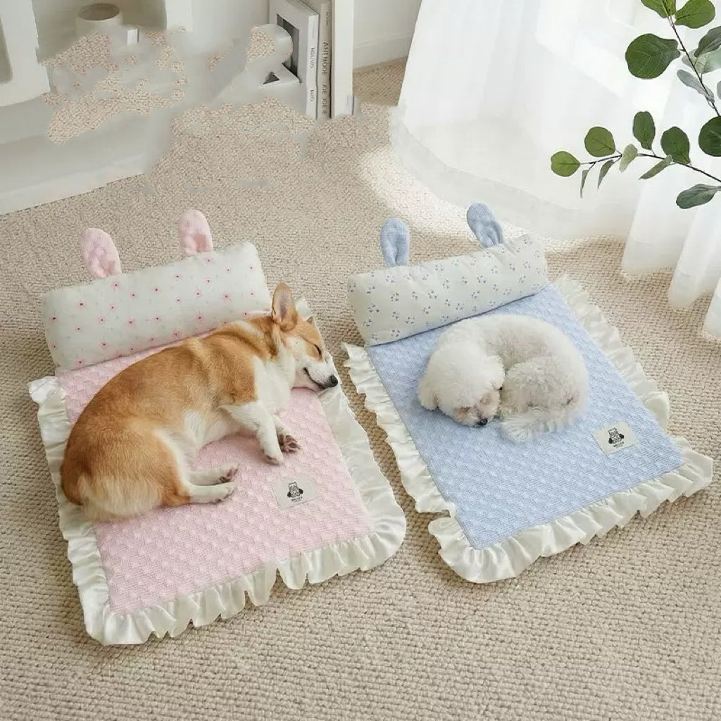 Ice-Silk Pet Cooling Mat with Pillow – 5 Styles
