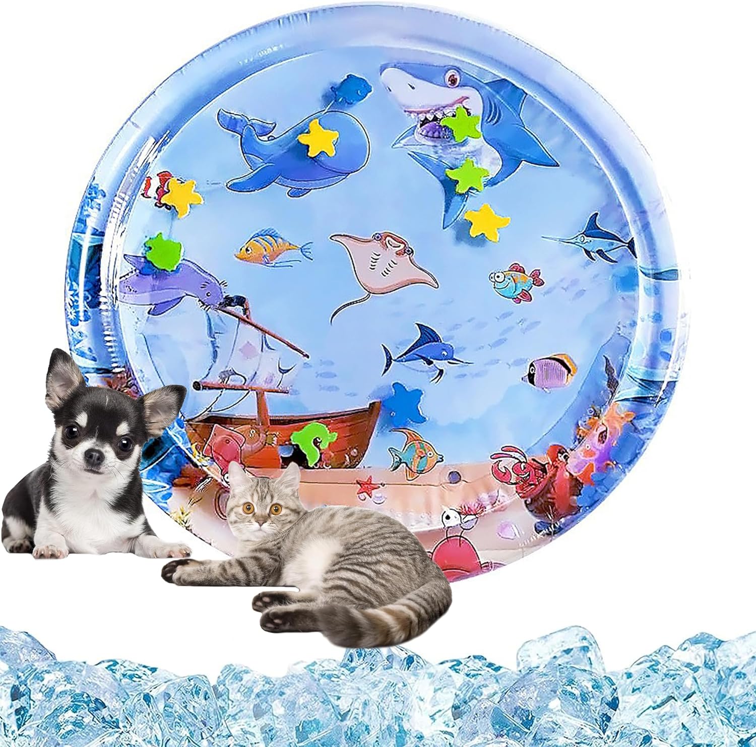 Water-Filled Sensory Play Mat for Cats – 26 to 42 in
