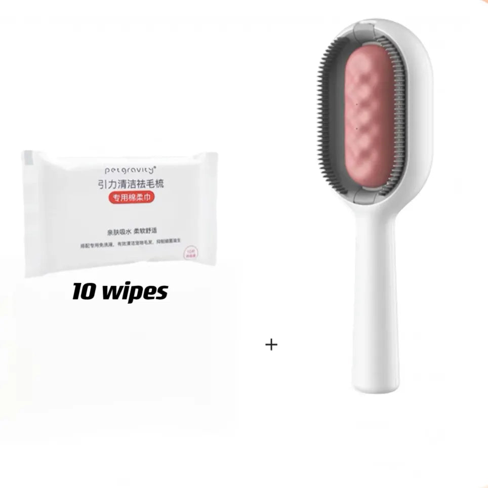 Pet Hair Removal Brush with Cleaning Wipes – 10 or 100 Pack