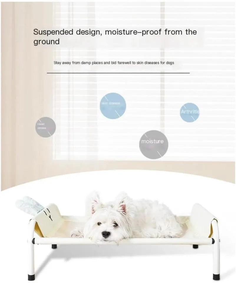 Elevated Pet Camp Bed – Grey or Yellow, 3 Sizes