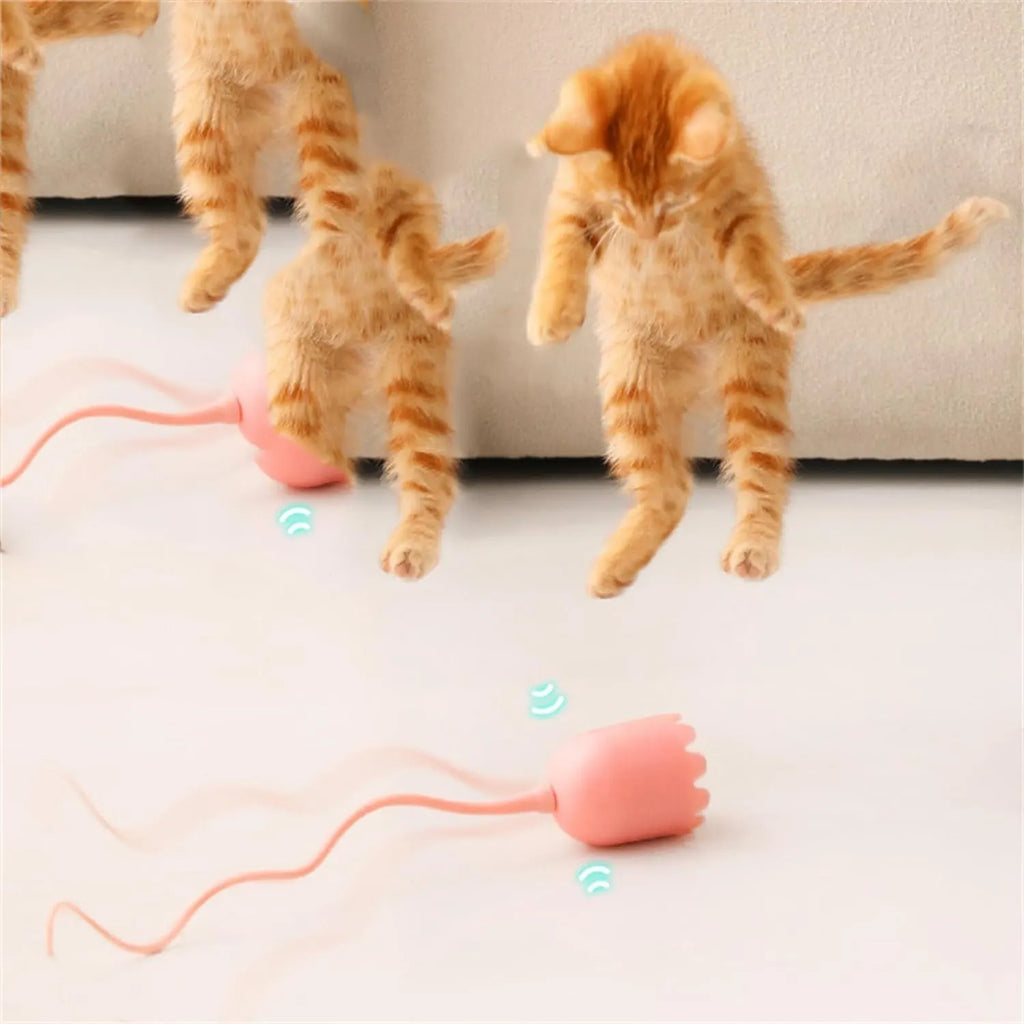 Automatic Silicone Tail Cat Teaser Toy – 2-in-1 Play