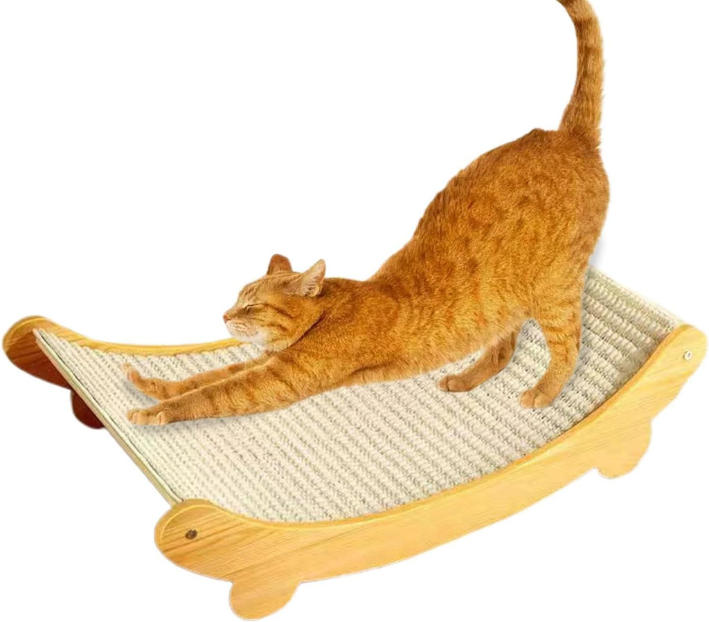 Curved Wooden Sisal Cat Hammock Scratcher