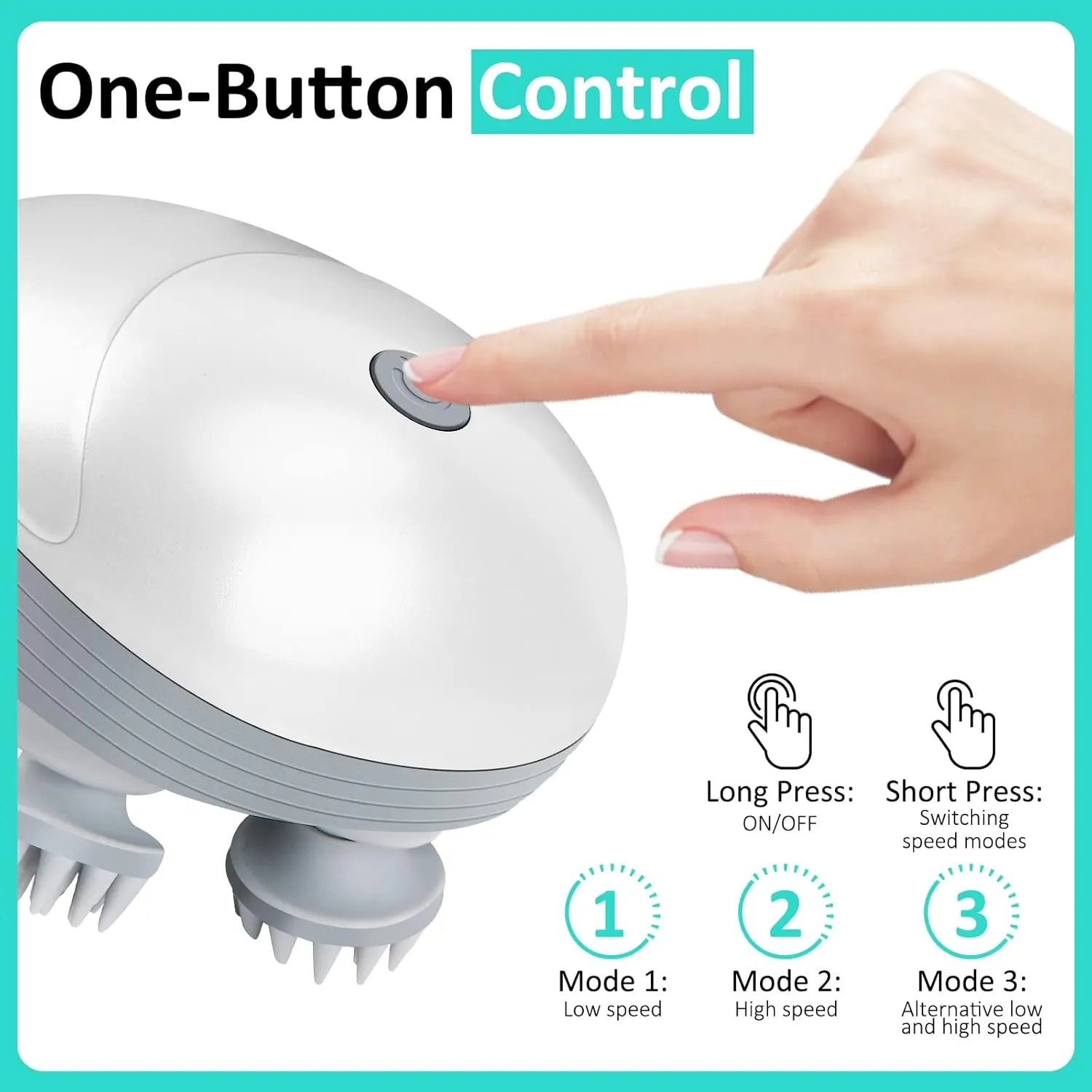 Rechargeable 4-Head Pet Massager – 4 Colors
