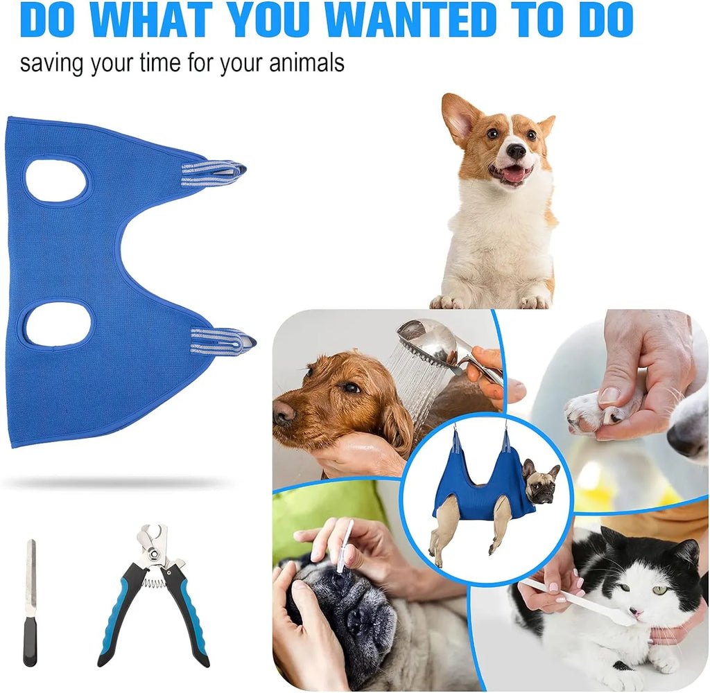 Pet Grooming Hammock for Dogs and Cats – 6 Colors, 4 Sizes