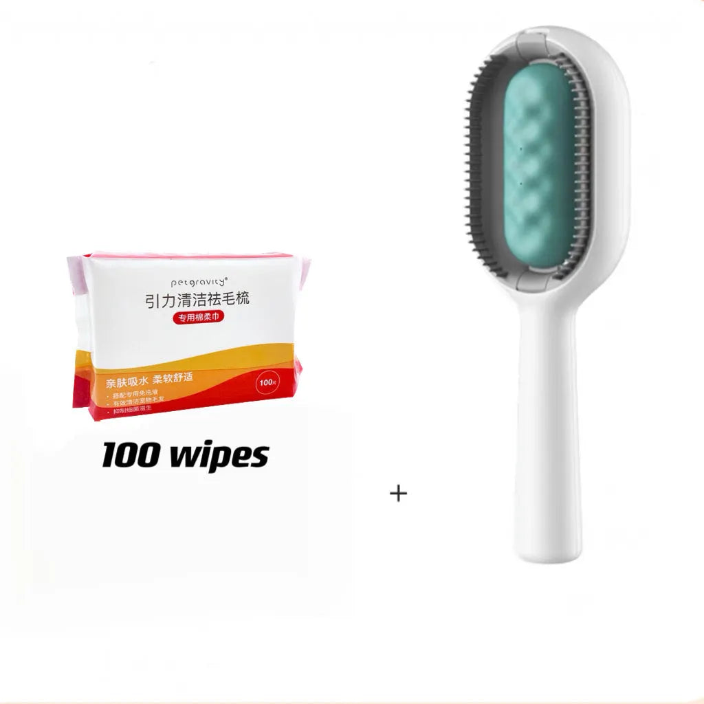 Pet Hair Removal Brush with Cleaning Wipes – 10 or 100 Pack