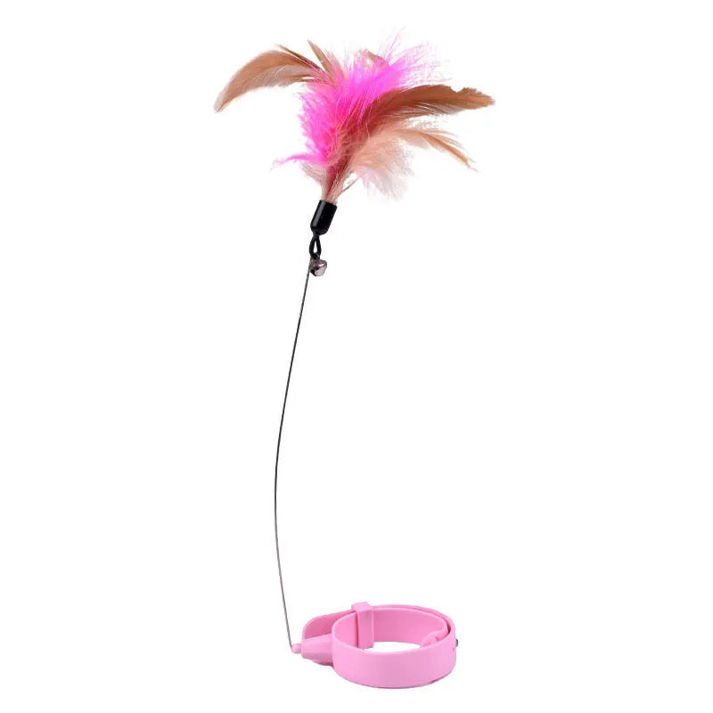 Flexible Feather Cat Wand with Bell and Floor Base – 2 Colors