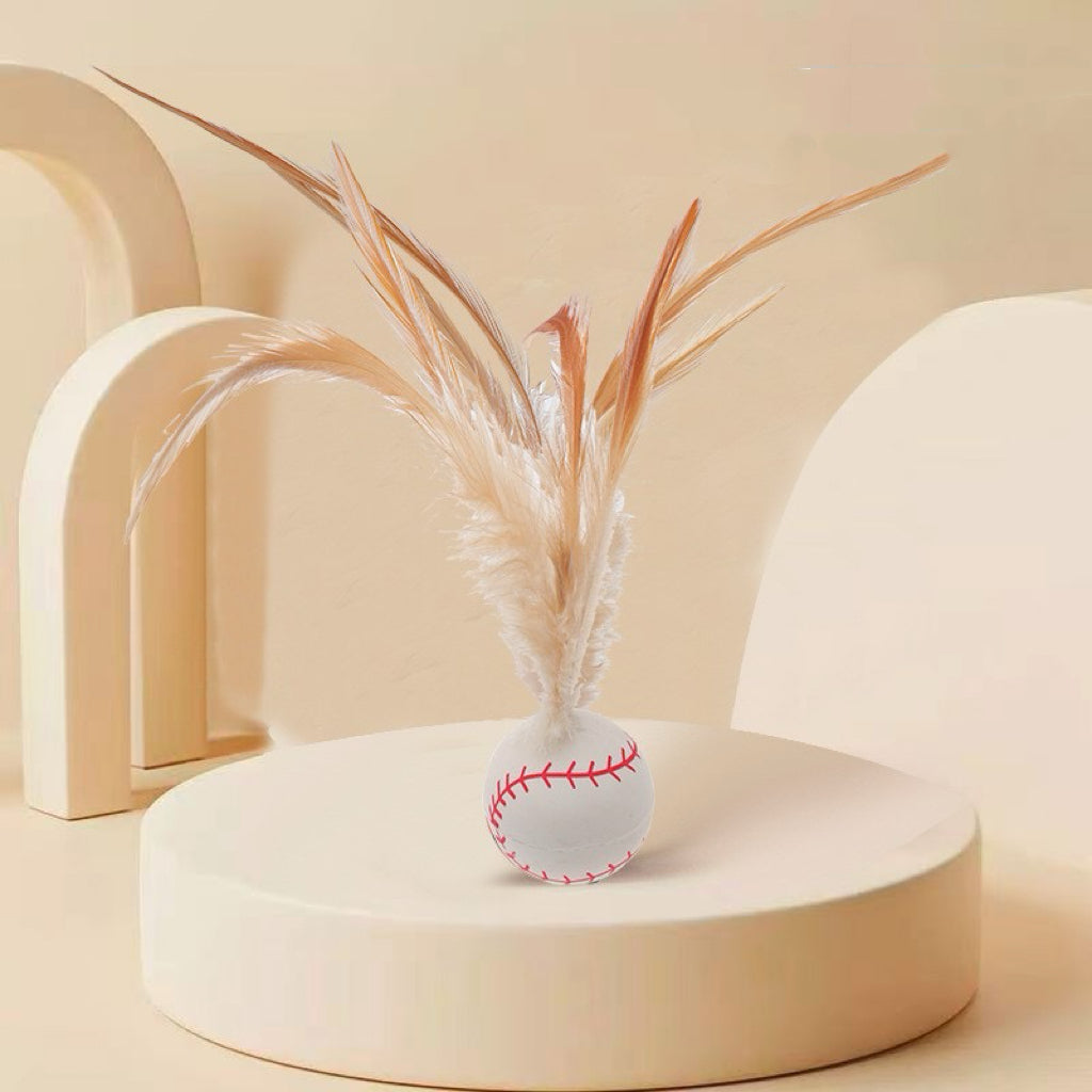 Bouncy Feather Sports Ball Toys for Indoor Cats