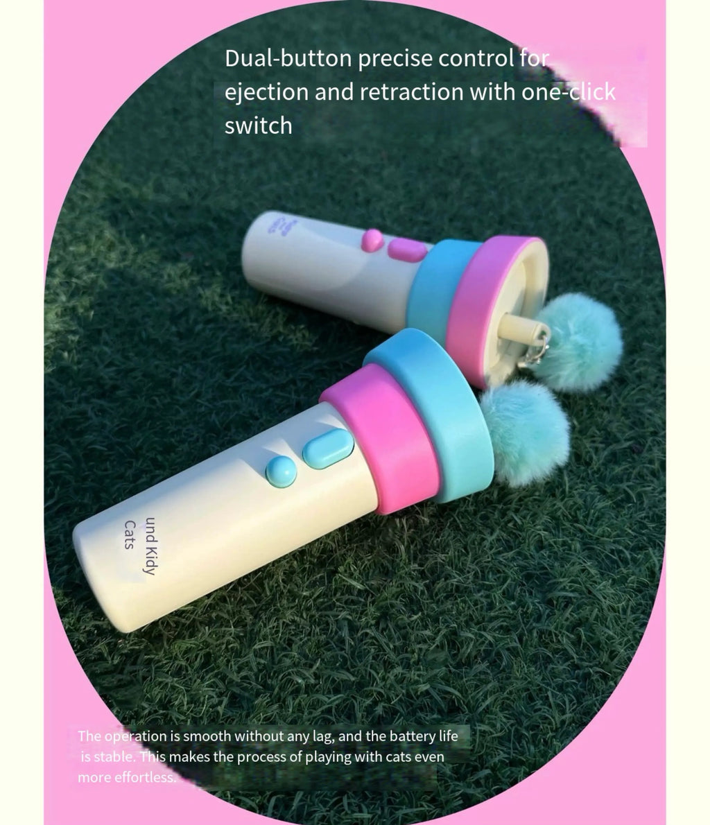 Electric Cat Teaser Launcher with Plush Ball Heads