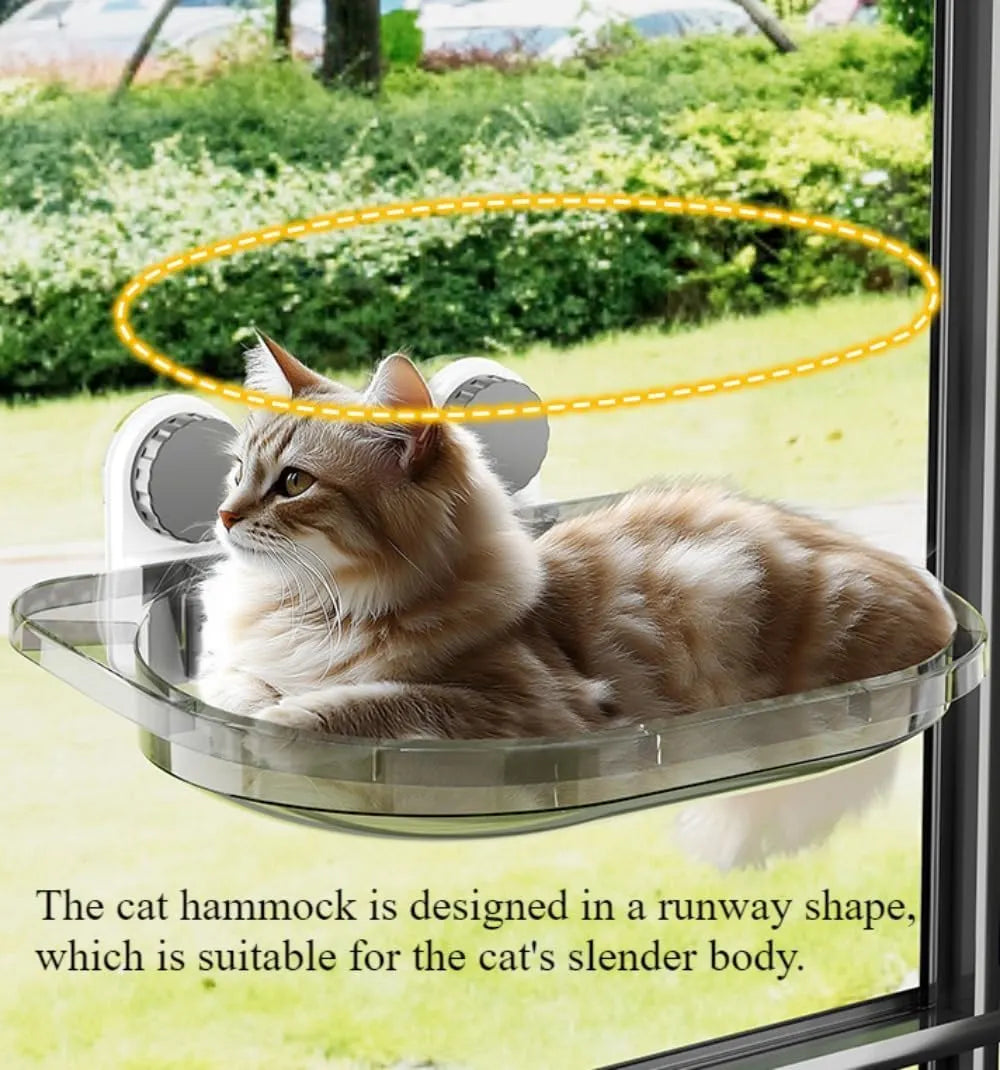 Clear Window-Mounted Cat Hammock – 2 Colors