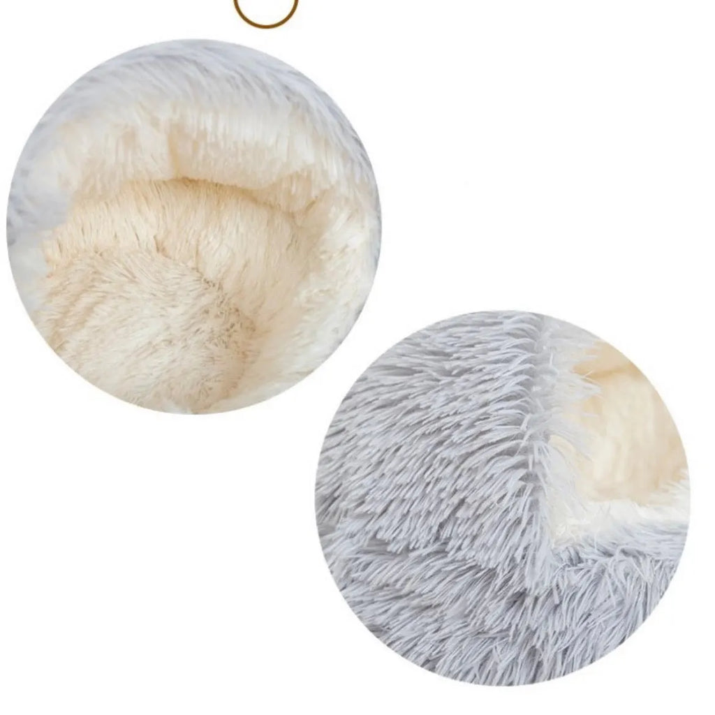 Hooded Round Calming Cave Bed for Cats & Dogs