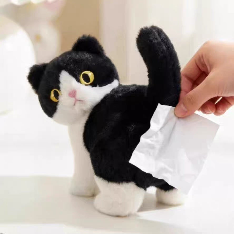Plush Black Cat Tissue Box Dispenser – 1 or 2 Pack