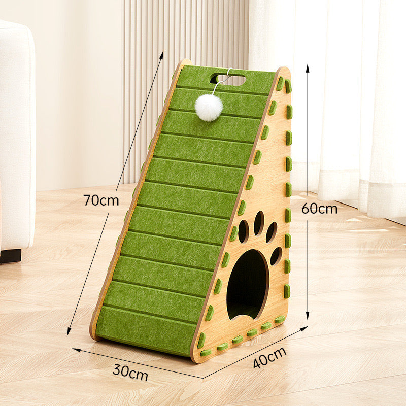 A-Frame Cat Scratcher House with Ramp – Multiple Styles