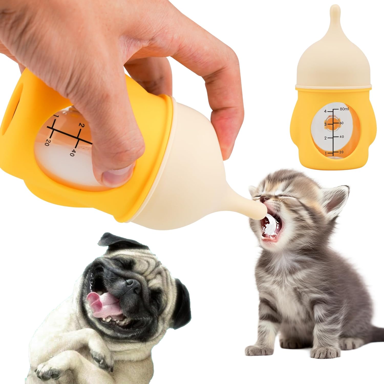 Measured Nursing Bottle for Puppies & Kittens – 20 or 80 ml