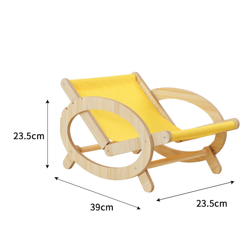 Adjustable Wooden Pet Hammock Lounge Chair