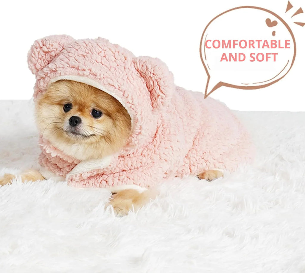 Sherpa Pet Cape Blanket with Hood – 5 Colors, 3 Sizes