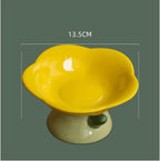 Flower-Shaped Raised Ceramic Cat Bowl – 150 ml